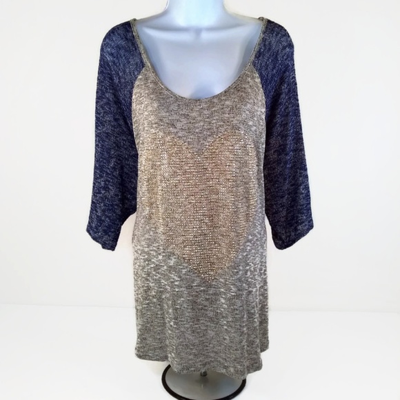 Lane Bryant Sweaters - Lane Bryant Bling Heart 3/4 Sleeve Women"s Sweater